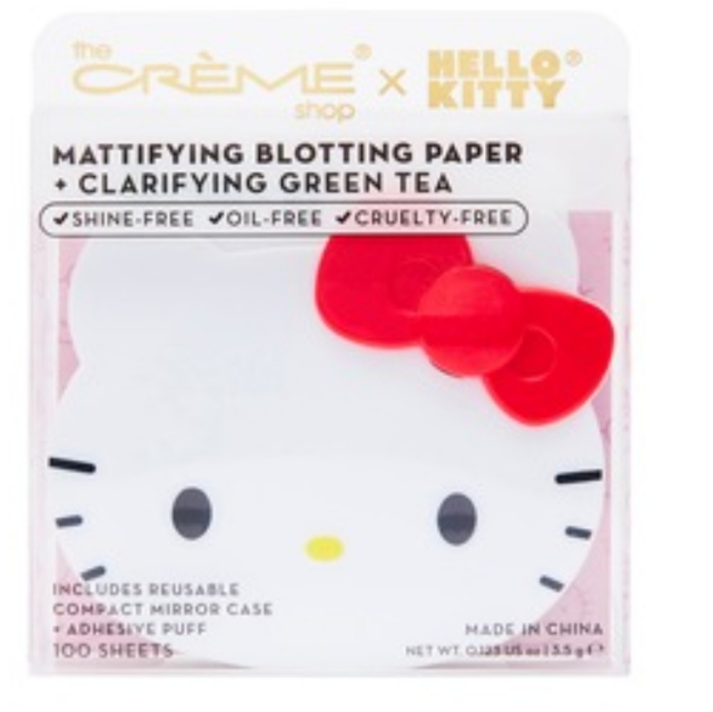 NIB The Creme Shop x Hello Kitty Mattifying Blotting Paper + compact mirror